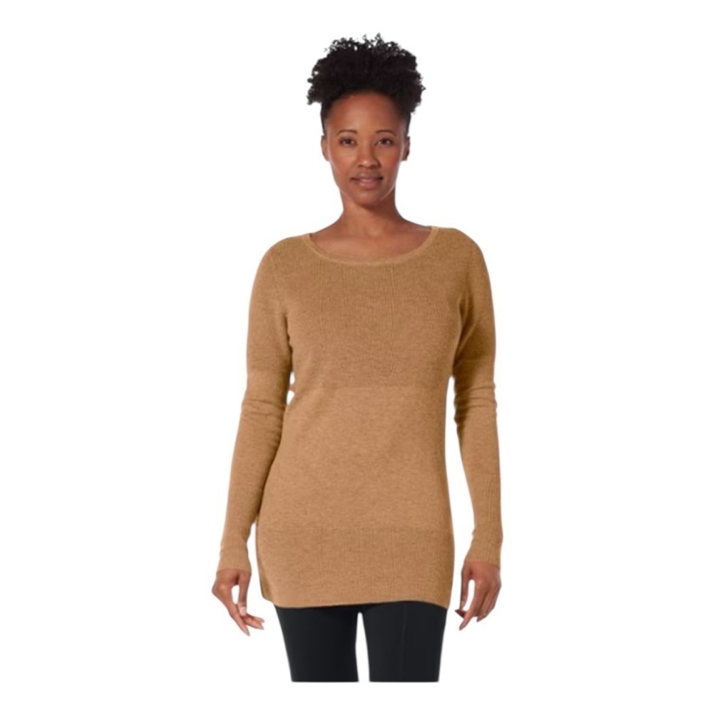 Royal Robbins Westlands Tan Bisque Wool Outdoor Ribbed Long Sleeve Sweater SZ XS